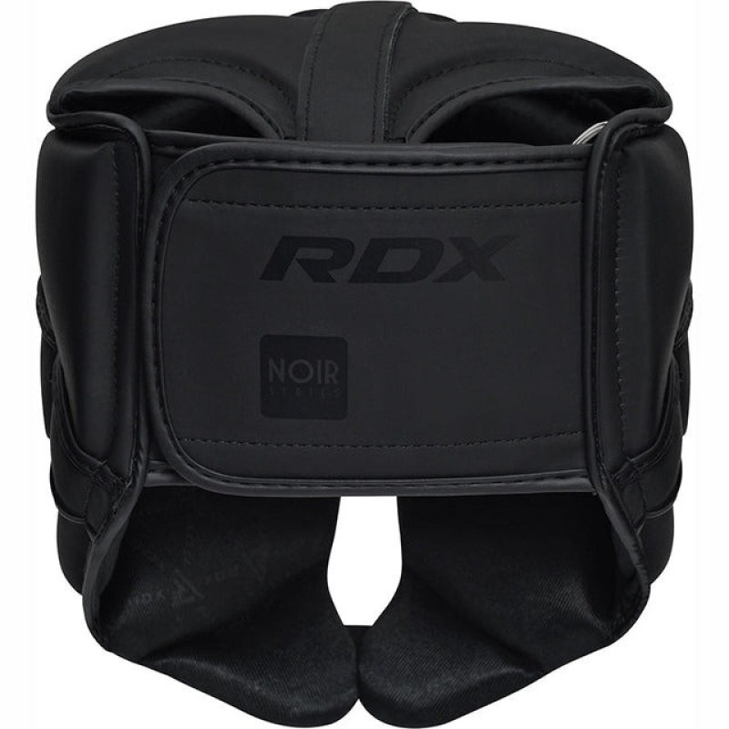Боксерский шлем RDX T15 Noir Cheek Protector Matte Black XL (капа в комплекте)
