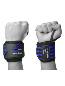 Кистьові бинти PowerPlay 3081 Gym WristT Wraps Чорно-Сині