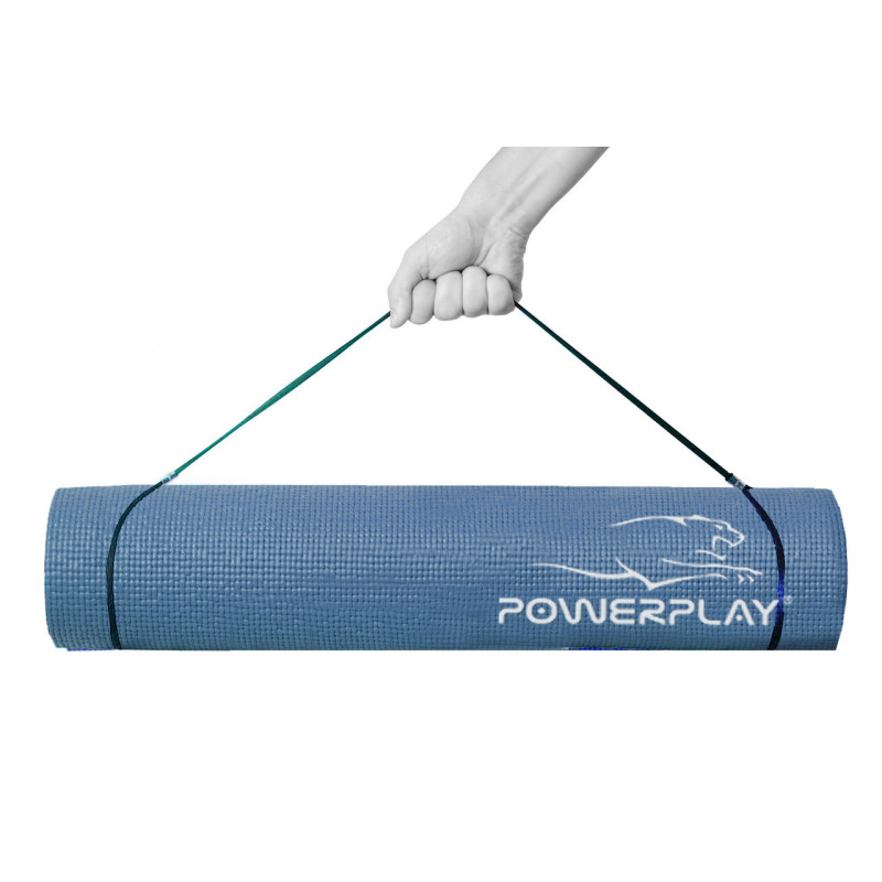 Килимок для йоги та фітнесу PowerPlay 4010 PVC Yoga Mat Темно-синій (173x61x0.6)