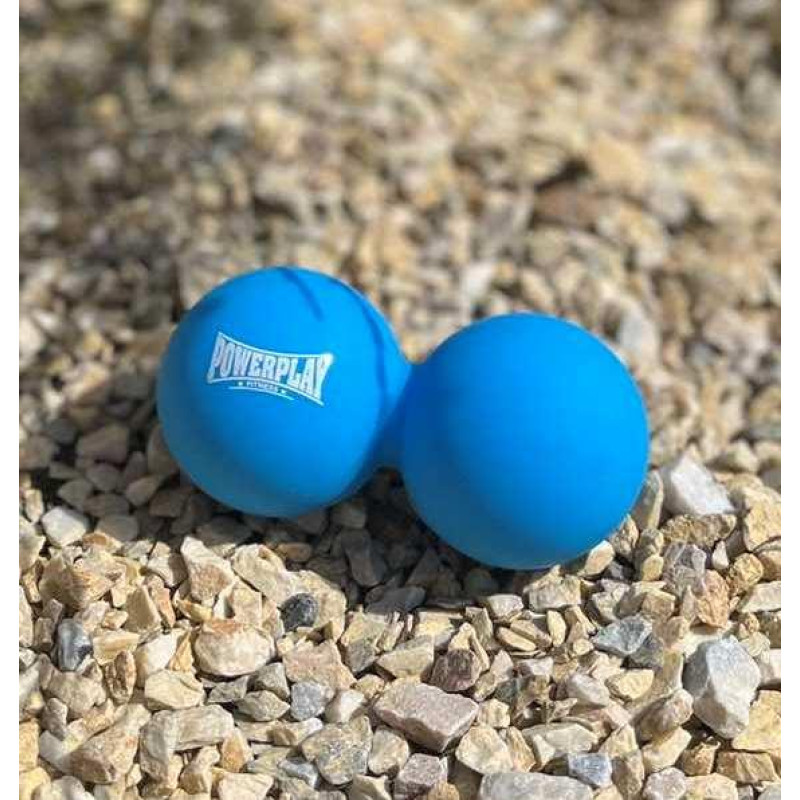 Массажный двойной силиконовый мяч PowerPlay PP-4355 Silicone Lacrosse Peanut Ball (6.312.6см.) Синий