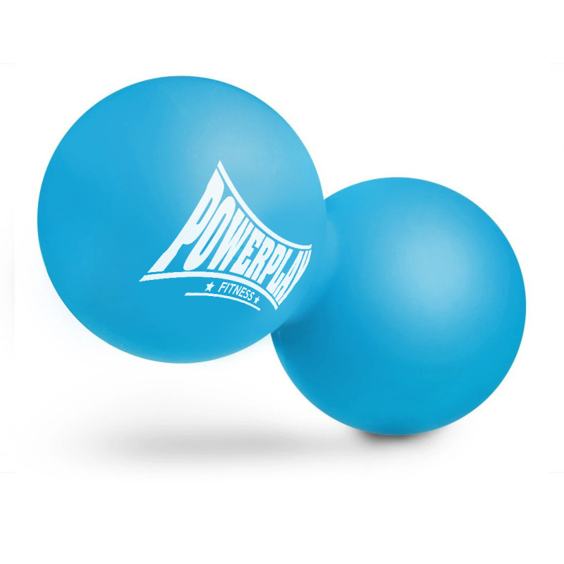 Массажный двойной силиконовый мяч PowerPlay PP-4355 Silicone Lacrosse Peanut Ball (6.312.6см.) Синий