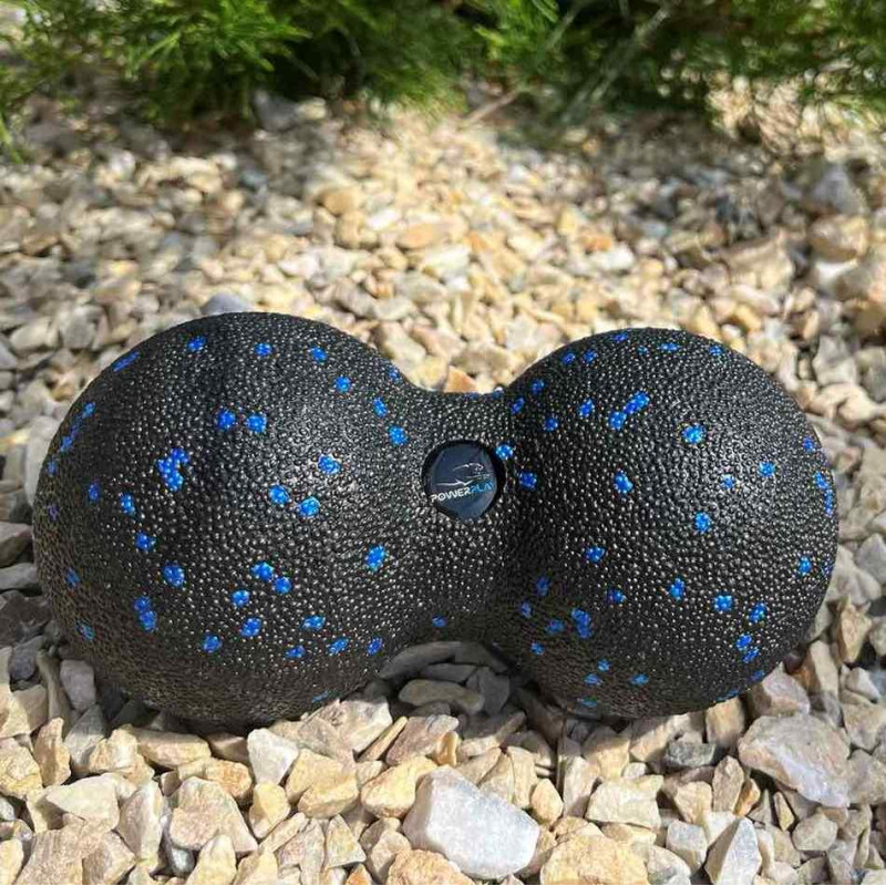 Масажний м*яч подвійний PowerPlay PP-4352 Epp foam peanut ball (d8*16cm.) Чорно/Синій