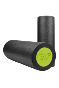 Массажный ролик (роллер) гладкий PowerPlay 4021 Fitness Roller Черно-зеленый (45x15см.)