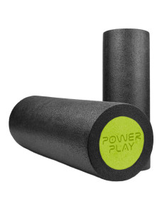 Масажний ролик (роллер) гладкий PowerPlay 4021 Fitness Roller Чорно-зелений (45x15см.)