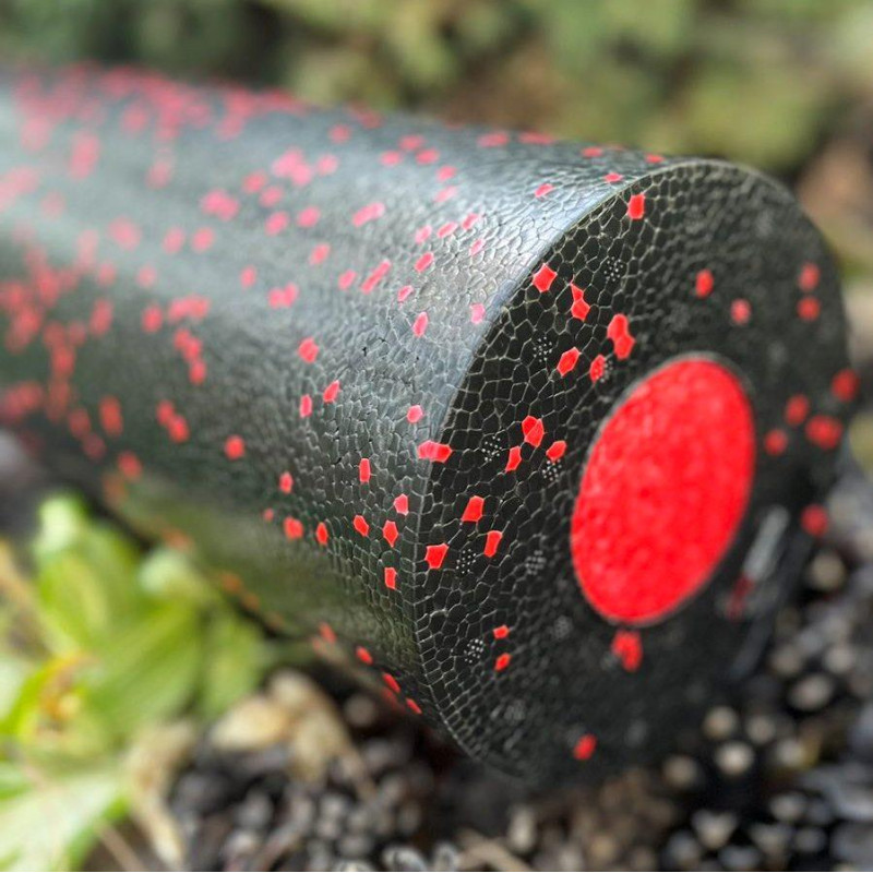 Масажний ролик (роллер) гладкий PowerPlay PP-4348 2 in 1 EPP Foam Roller Чорно/Червоний (33x14см.)