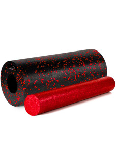 Масажний ролик (роллер) гладкий PowerPlay PP-4348 2 in 1 EPP Foam Roller Чорно/Червоний (33x14см.)