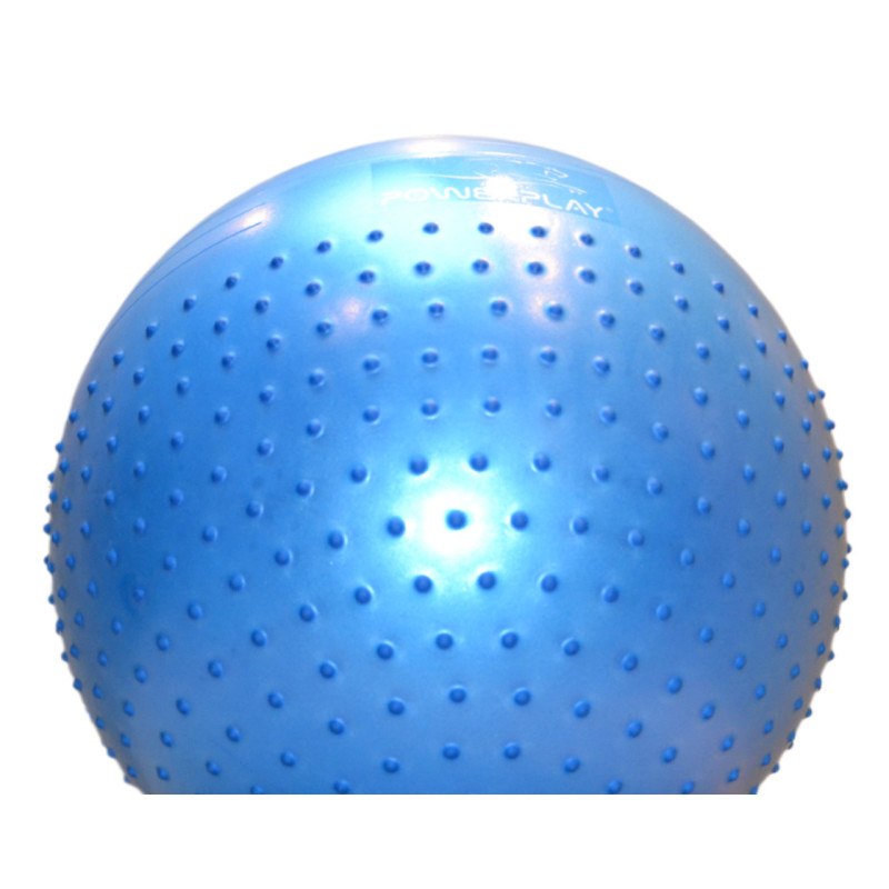 М*яч для фітнесу (фітбол) напівмасажний PowerPlay 4003 ?65 cm Gymball Синій + помпа