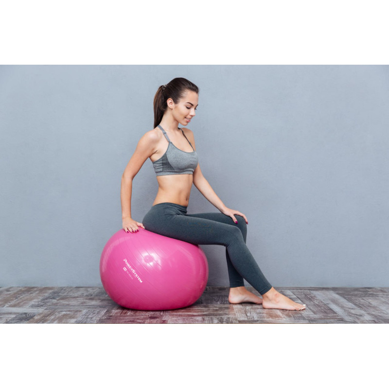 М*яч для фітнесу (фітбол) Power System PS-4011 ?55 cm PRO Gymball Pink