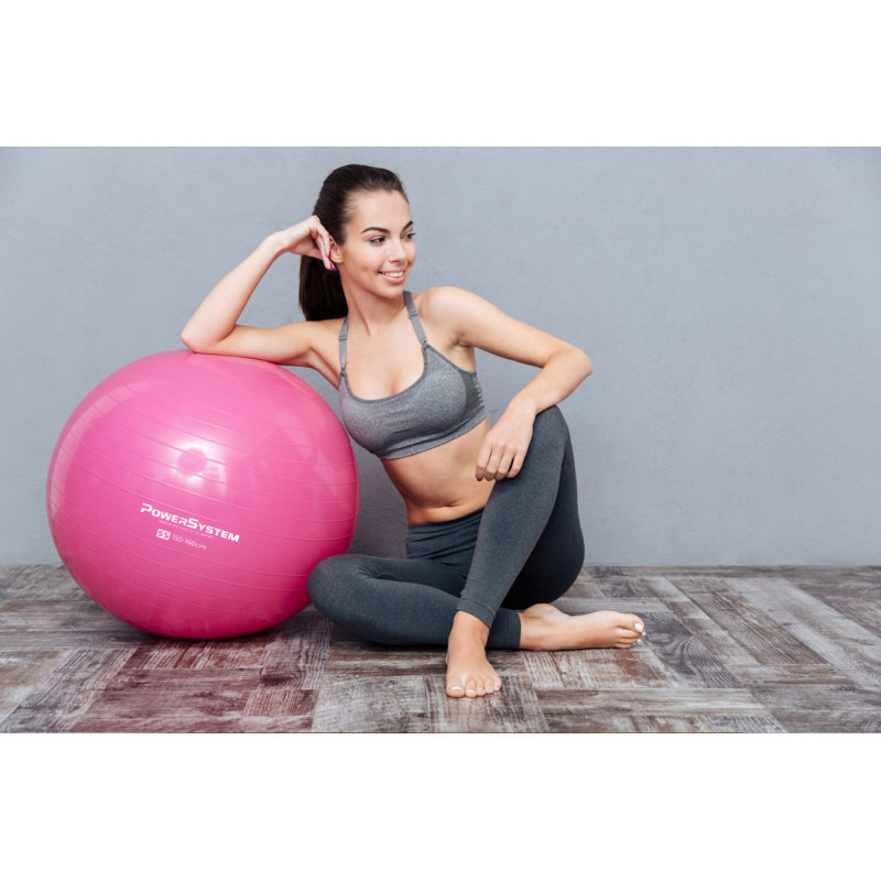 М*яч для фітнесу (фітбол) Power System PS-4011 ?55 cm PRO Gymball Pink
