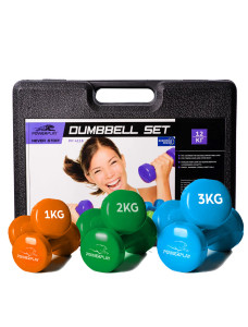 Набір гантелей в кейсі 12 кг. PowerPlay 4118 Fitness Dumbells (2шт.*1кг. 2шт.*2кг. 2шт.*3кг.)