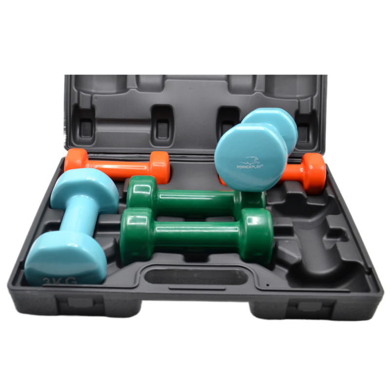 Набір гантелей в кейсі 12 кг. PowerPlay 4118 Fitness Dumbells (2шт.*1кг. 2шт.*2кг. 2шт.*3кг.)