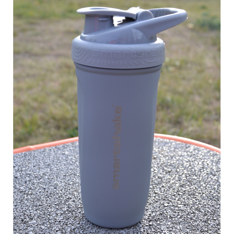 Шейкер спортивний SmartShake металевий Reforce Stainless Steel 30oz/900ml Gray