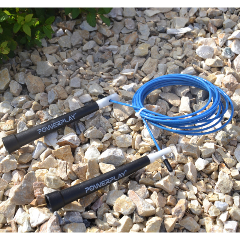 Скакалка швидкісна PowerPlay 4202 Ultra Speed Rope Синя (2,9m.)