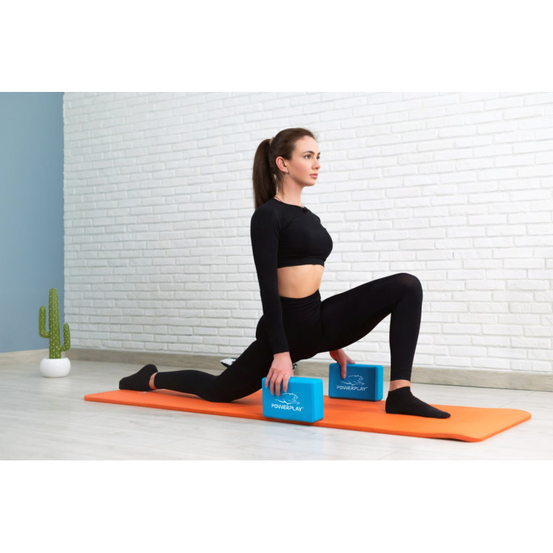 Блок для йоги 2 шт. (пара) PowerPlay 4006 Yoga Brick EVA Сині