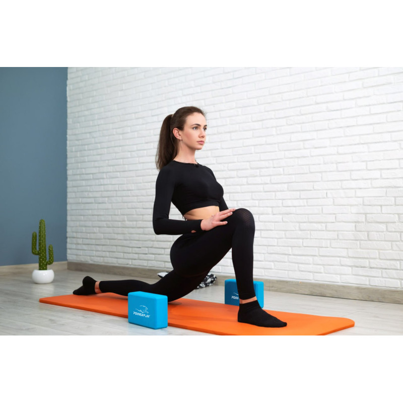 Блок для йоги 2 шт. (пара) PowerPlay 4006 Yoga Brick EVA Сині