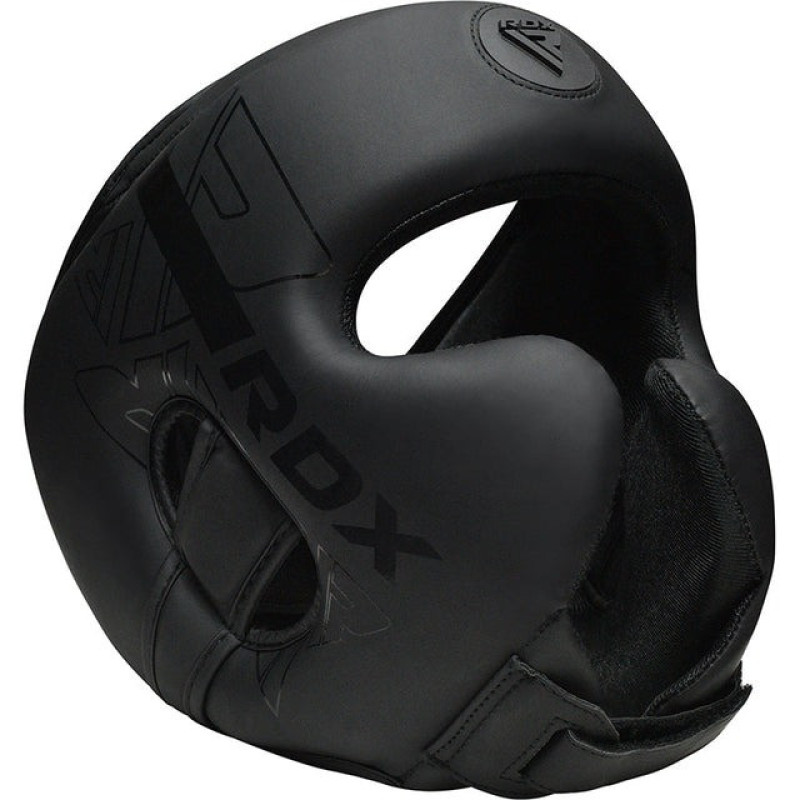 Боксерський шолом RDX F6 KARA Matte Black M (капа в комплекті)