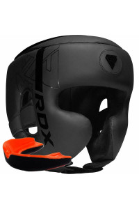 Боксерський шолом RDX F6 KARA Matte Black M (капа в комплекті)