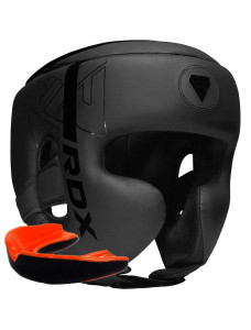 Боксерський шолом RDX F6 KARA Matte Black M (капа в комплекті)