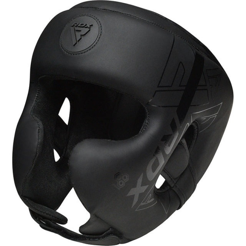 Боксерський шолом RDX F6 KARA Matte Black M (капа в комплекті)