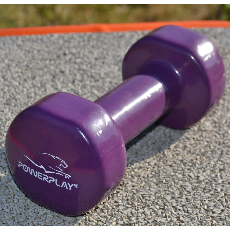 Гантель вінілова PowerPlay 4125 Achilles 2.5 кг. Фіолетова (1шт.)