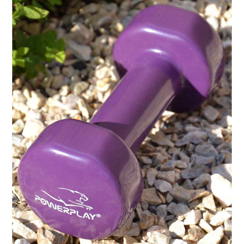 Гантели виниловые PowerPlay 4125 Achilles 22.5 кг. Фиолетовые (пара – 2шт.)
