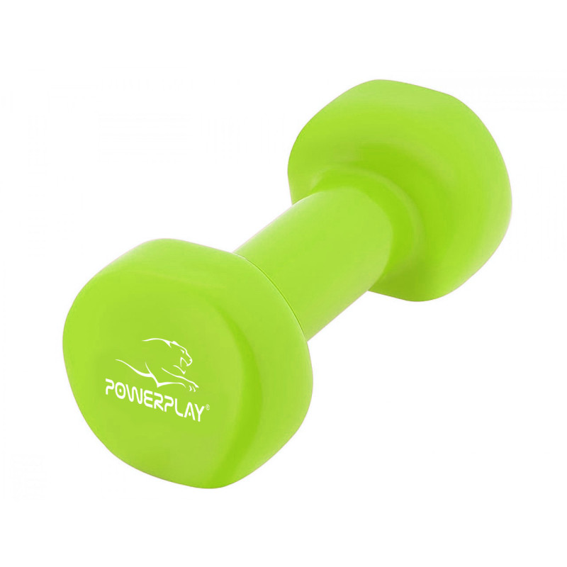Гантелі вінілові PowerPlay 4125 Achilles 2*3 кг. Зелені (пара - 2шт.)