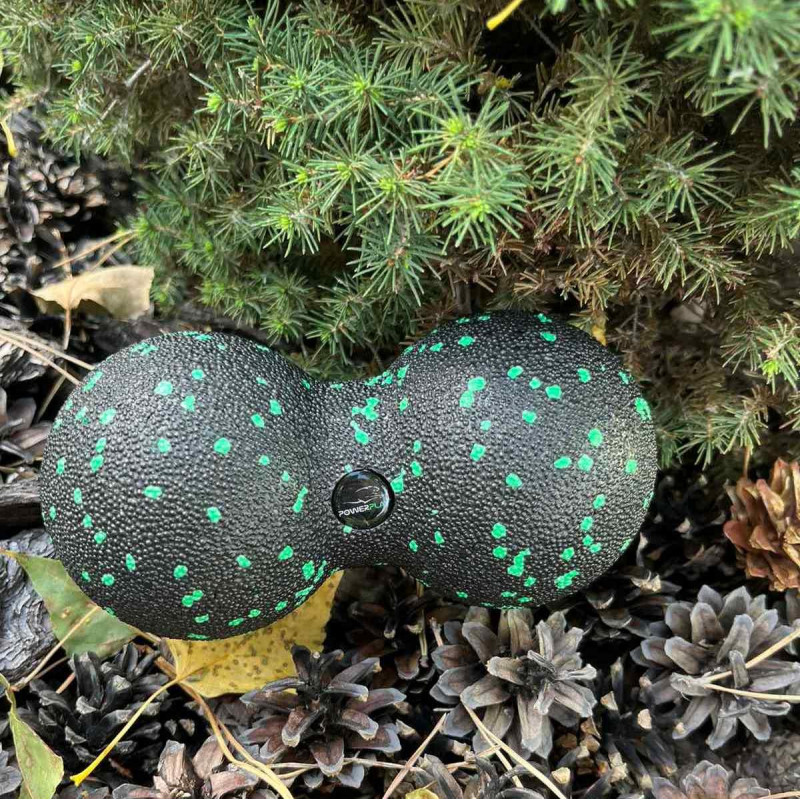 Масажний м*яч подвійний PowerPlay PP-4352 Epp foam peanut ball (d8*16cm.) Чорно/Зелений