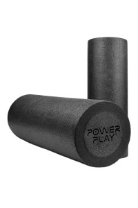 Массажный ролик (роллер) гладкий PowerPlay 4021 Fitness Roller Черный (60x15см.)