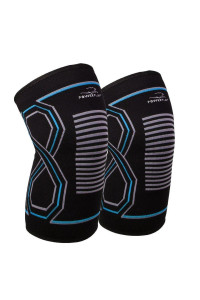 Наколінники спортивні PowerPlay PP-4099 Knee Support Чорно/Сині S/M (пара)