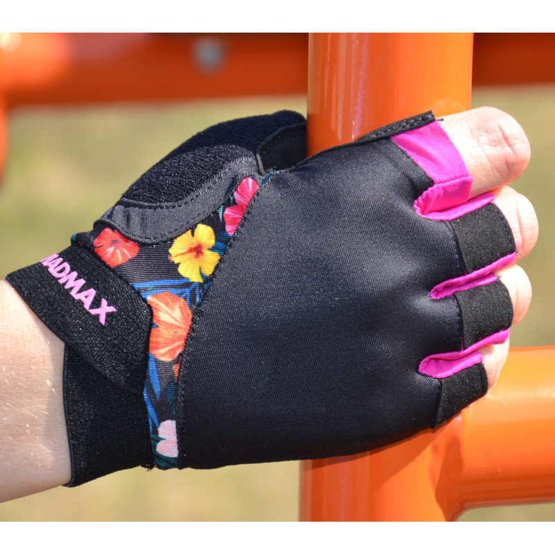 Рукавички для фітнесу MadMax MFG-770 Flower Power Gloves Black/Pink S