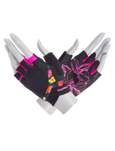 Рукавички для фітнесу MadMax MFG-770 Flower Power Gloves Black/Pink S