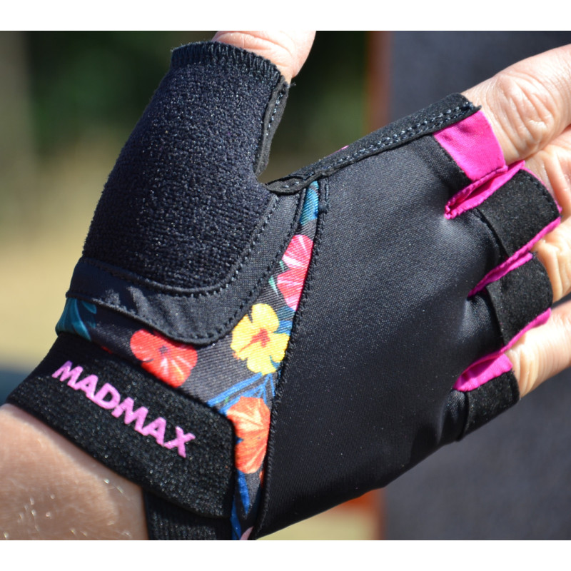 Рукавички для фітнесу MadMax MFG-770 Flower Power Gloves Black/Pink S