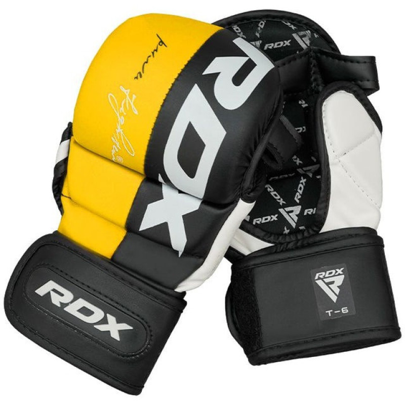 Рукавиці для ММА (Греплінгові рукавички) RDX T6 Plus Rex Yellow XL (капа в комплекті)