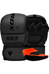 Рукавиці для ММА (Греплінгові рукавички) RDX F6 KARA Matte Black Plus L/XL (капа у комплекті)