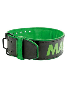 Пояс для важкої атлетики MadMax MFB-302 Quick Release Belt шкіряний Black/Green M