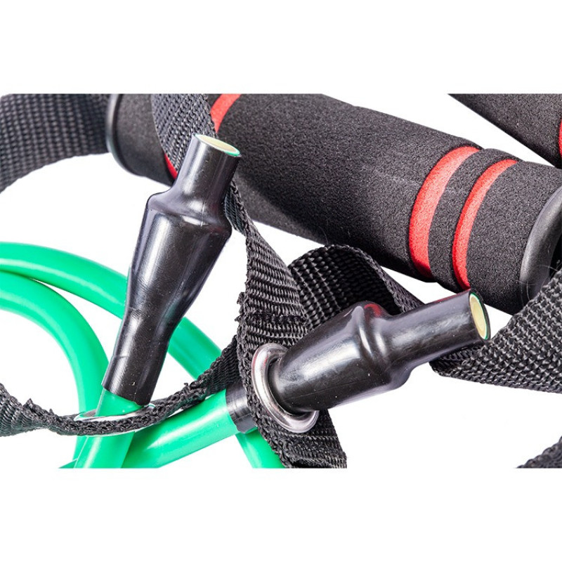 Трубчатый эспандер для фитнеса с ручками U-POWEX Latex resistance tube 20LB Green (9 кг.)