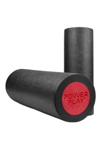 Массажный ролик (роллер) гладкий PowerPlay 4021 Fitness Roller Черно-красный (30x15см.)