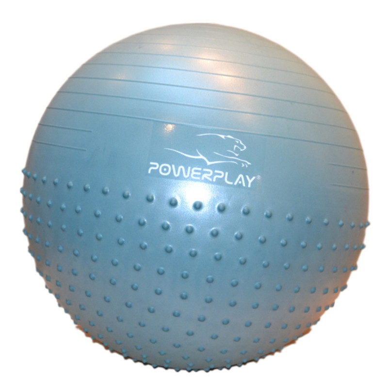М*яч для фітнесу (фітбол) напівмасажний PowerPlay 4003 ?65 cm Gymball Зелений + помпа