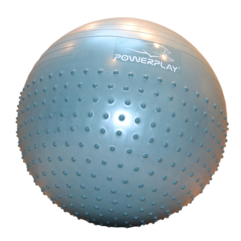 М*яч для фітнесу (фітбол) напівмасажний PowerPlay 4003 ?65 cm Gymball Зелений + помпа