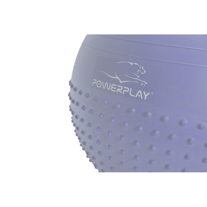 М*яч для фітнесу (фітбол) напівмасажний PowerPlay 4003 ?75 cm Gymball Sky Blue + помпа