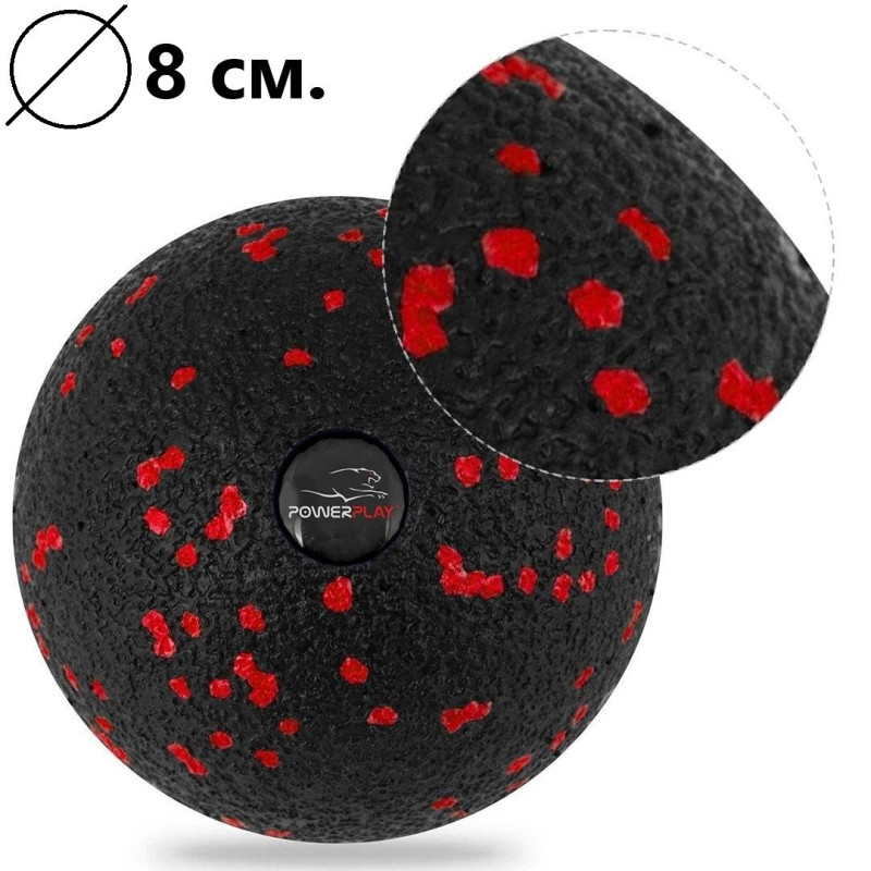Набір м*ячів для масажу та йоги PowerPlay PP_4090 EPP (Комплект з 2 штук) Red