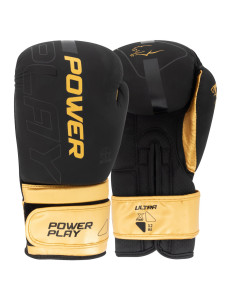 Боксерські рукавиці PowerPlay 3024 Ultra Mat Чорно-Золоті 16 унцій