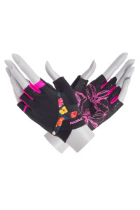 Рукавички для фітнесу MadMax MFG-770 Flower Power Gloves Black/Pink XS