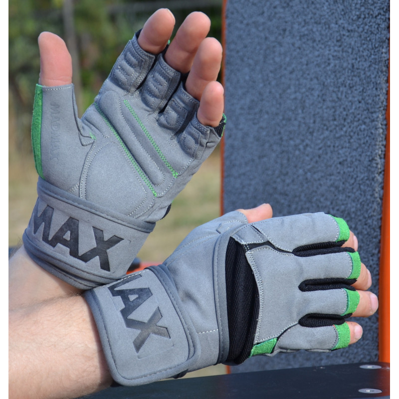 Рукавички для фітнесу MadMax MFG-860 Wild Grey/Green L