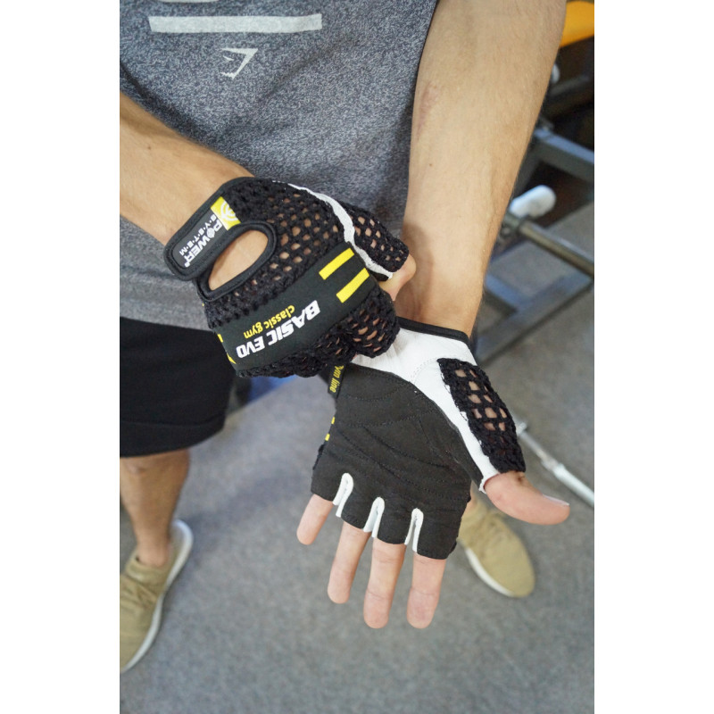 Рукавички для фітнесу Power System PS-2100 Basic EVO Black/Yellow Line L