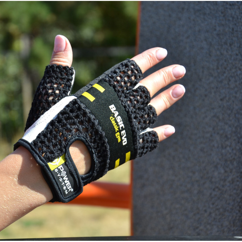 Рукавички для фітнесу Power System PS-2100 Basic EVO Black/Yellow Line L