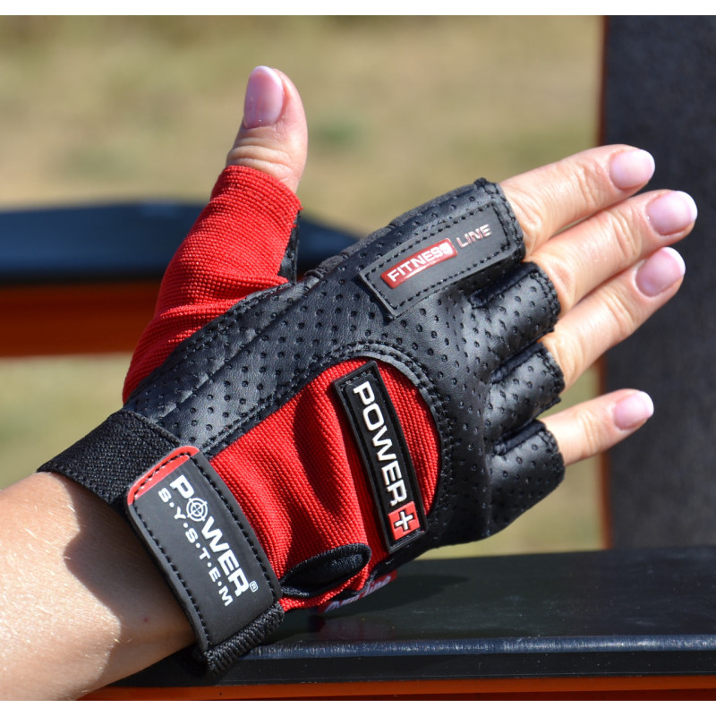 Рукавички для фітнесу Power System PS-2500 Power Plus Black/Red L