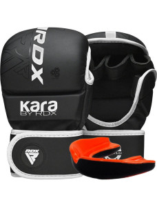 Рукавиці для ММА (Греплінгові рукавички) RDX F6 KARA Matte White Plus L/XL (капа у комплекті)