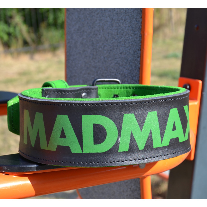Пояс для важкої атлетики MadMax MFB-302 Quick Release Belt шкіряний Black/Green XXL