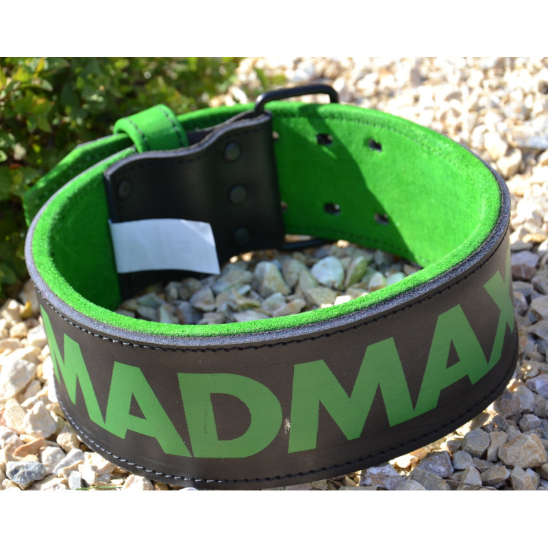Пояс для важкої атлетики MadMax MFB-302 Quick Release Belt шкіряний Black/Green XXL